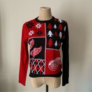 NHL Detroit Red Wings Klew Patches Ugly Holiday Sweater